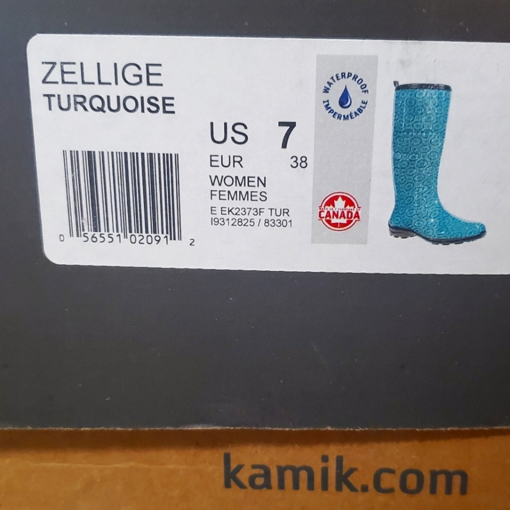 New KAMIK Ladies rainboots size 7